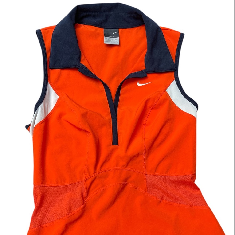 Nike Kids' Orange and Navy Sleeveless Polo